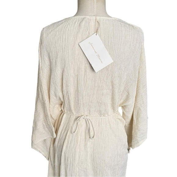 NWT Savannah Morrow Alessia Belted Silk/Bamboo-Blend Crepon Maxi Dress in Cream - Picture 10 of 13